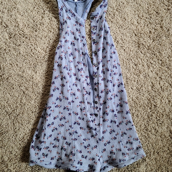 Out from Under cozy cotton romper sz XS. Blue - Picture 1 of 5